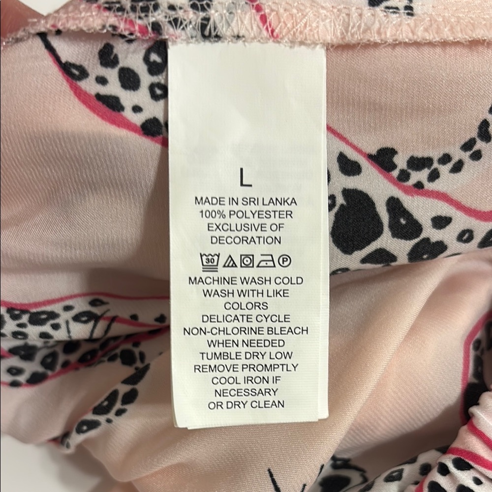 Silky Kate Spade Blush Jaguar Pajama Set - L - Picture 3 of 6